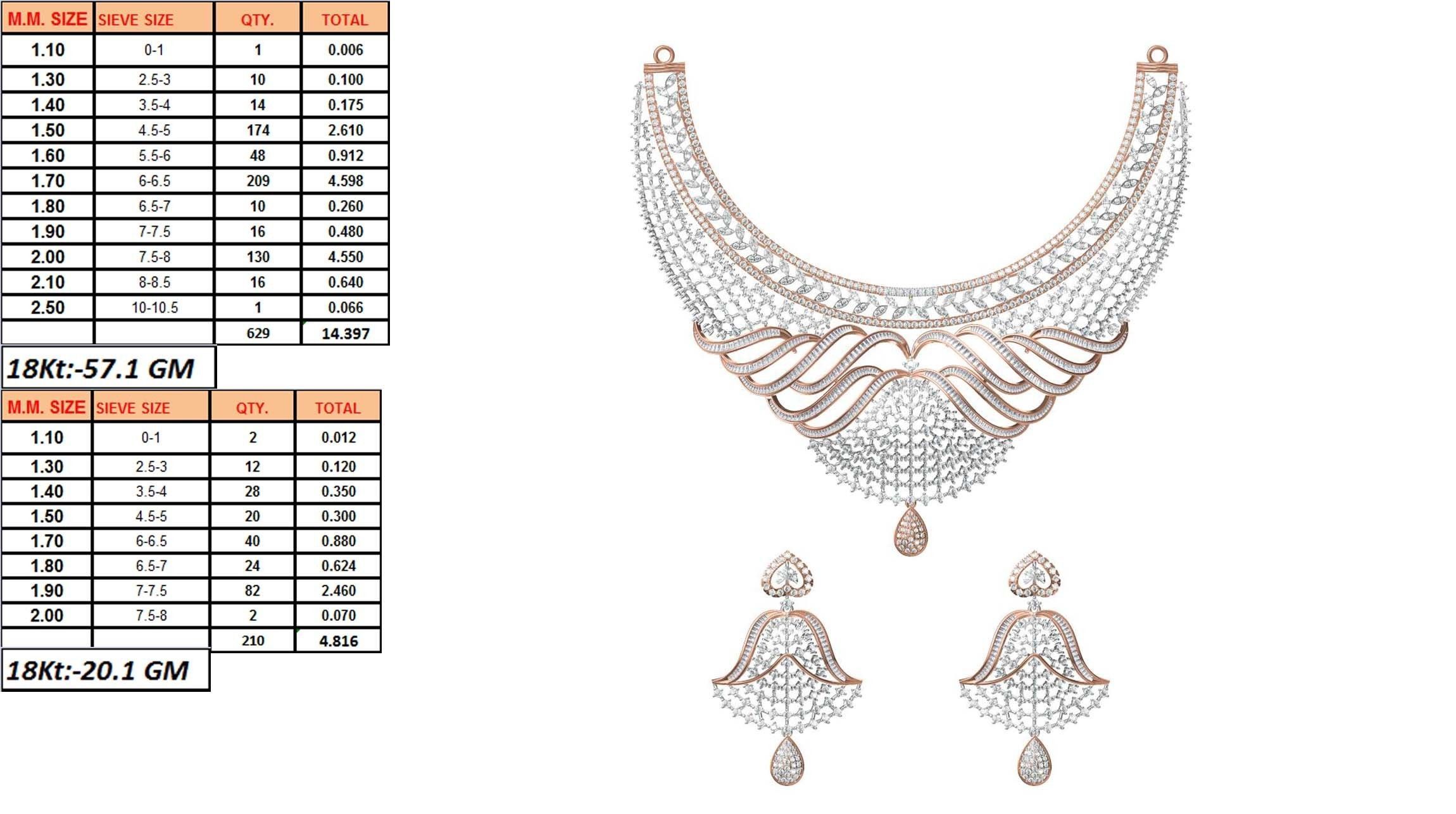 50 Women necklace-earrings set jcd render detail  3D print model_33