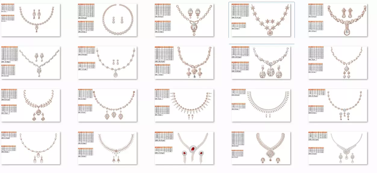 50 Women necklace-earrings set jcd render detail  3D print model_0