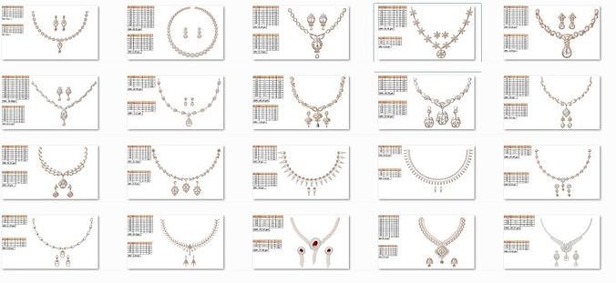 50 Women necklace-earrings set jcd render detail  3D print model
