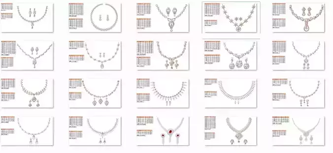 50 Women necklace-earrings set jcd render detail  3D print model