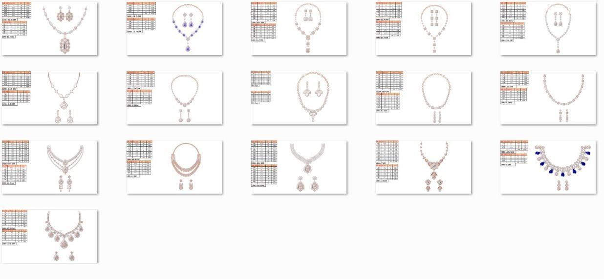 50 Women necklace-earrings set jcd render detail  3D print model_2