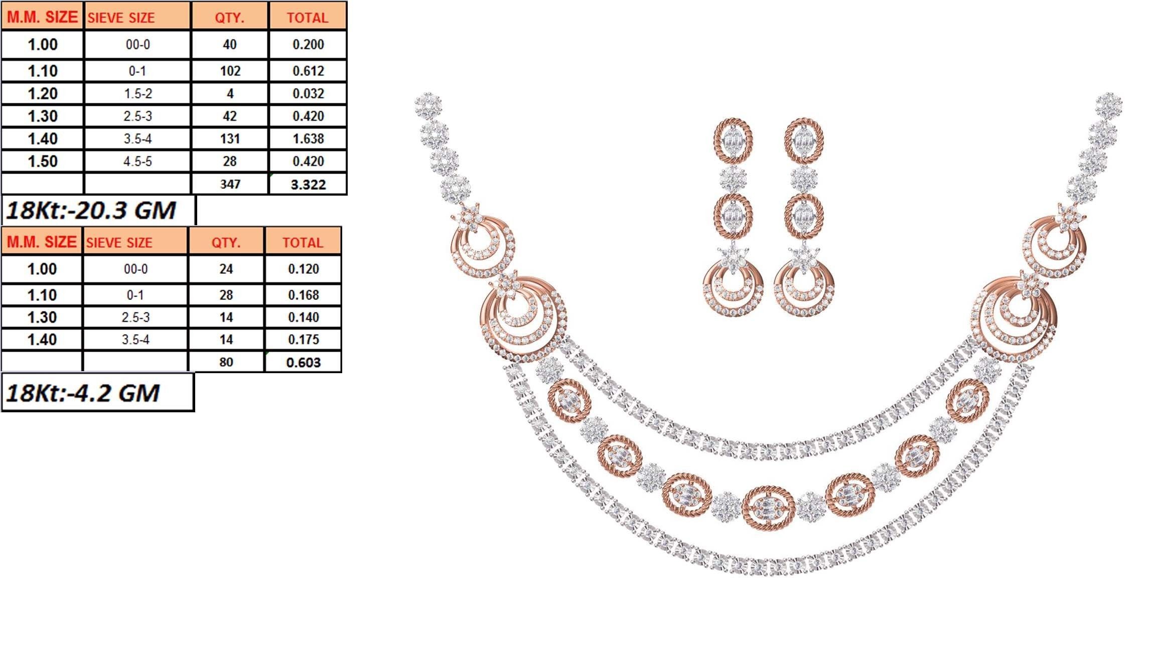 50 Women necklace-earrings set jcd render detail  3D print model_28