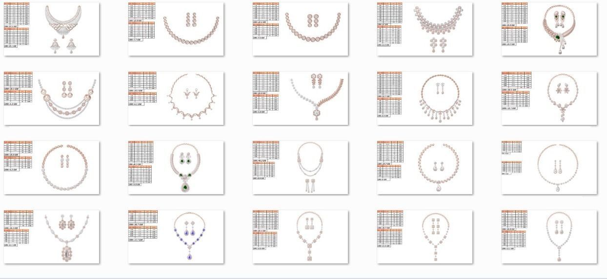 50 Women necklace-earrings set jcd render detail  3D print model_1