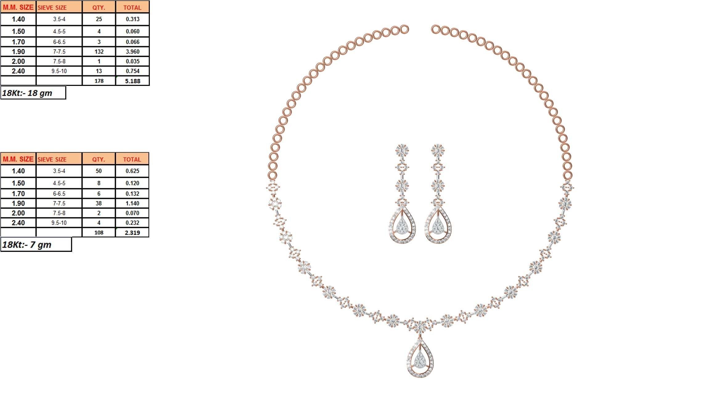 50 Women necklace-earrings set jcd render detail  3D print model_19