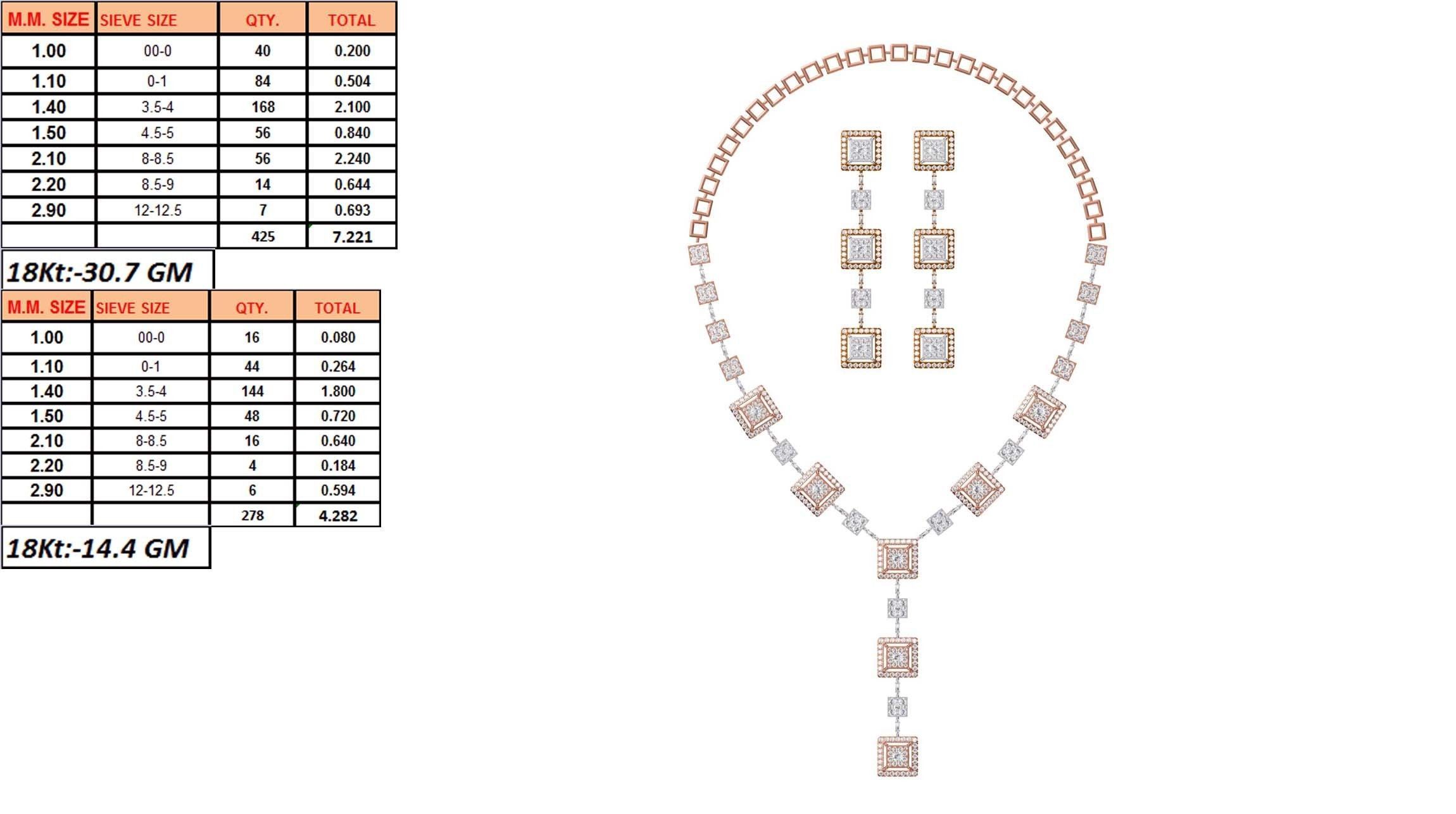 50 Women necklace-earrings set jcd render detail  3D print model_15