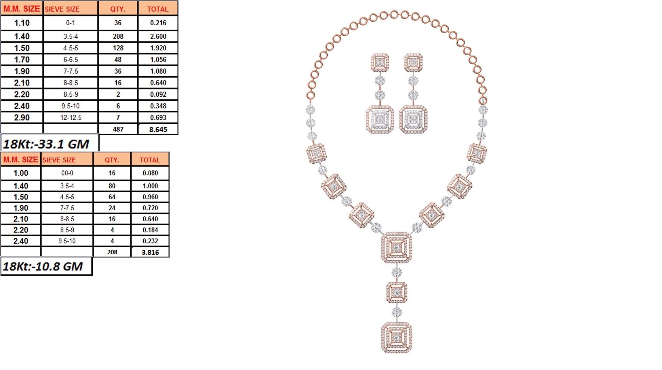 50 Women necklace-earrings set jcd render detail  3D print model_16