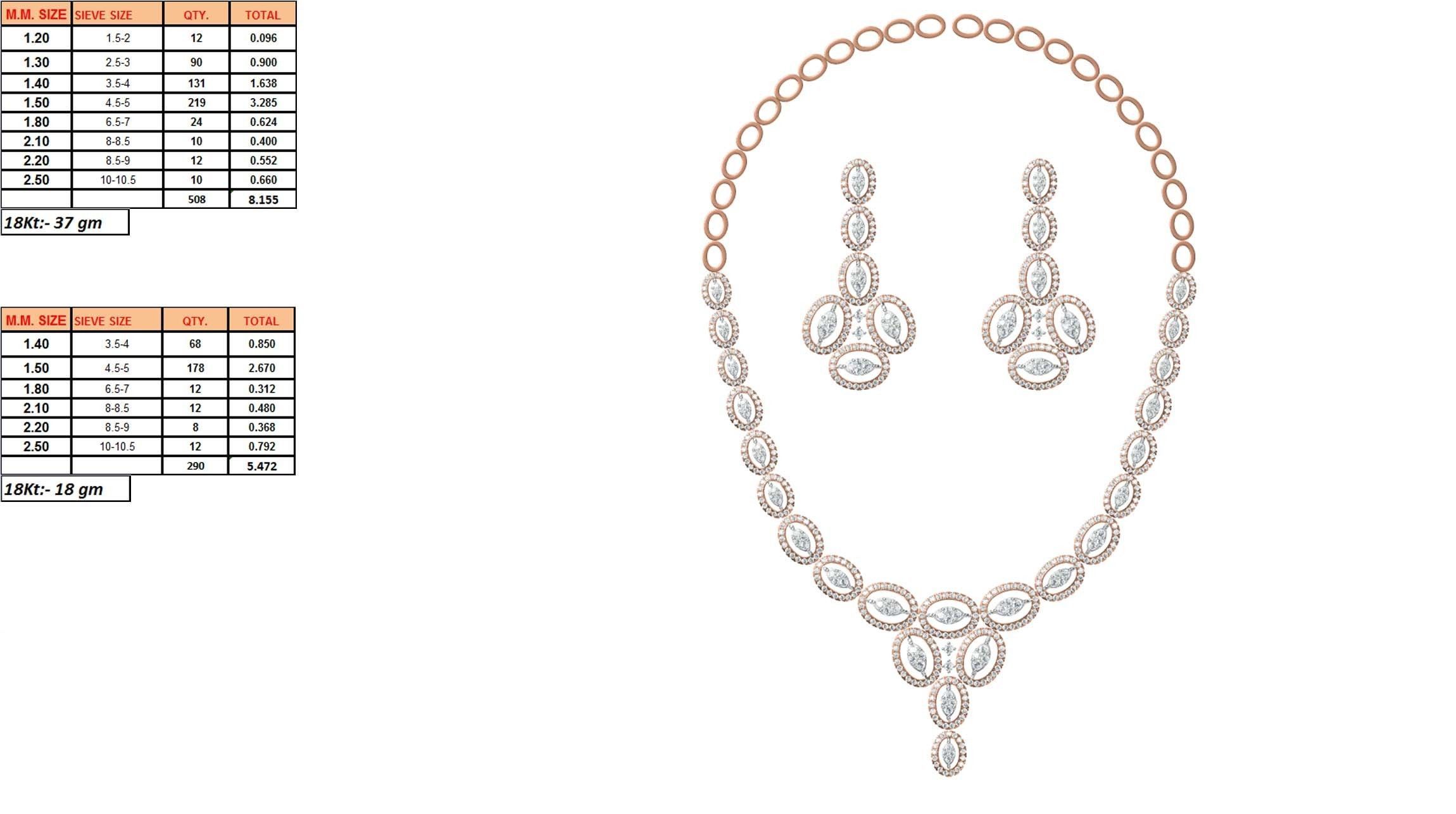 50 Women necklace-earrings set jcd render detail  3D print model_10