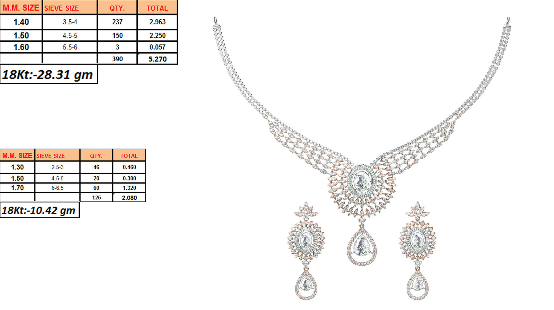 50 Women necklace-earrings set jcd render detail  3D print model_34