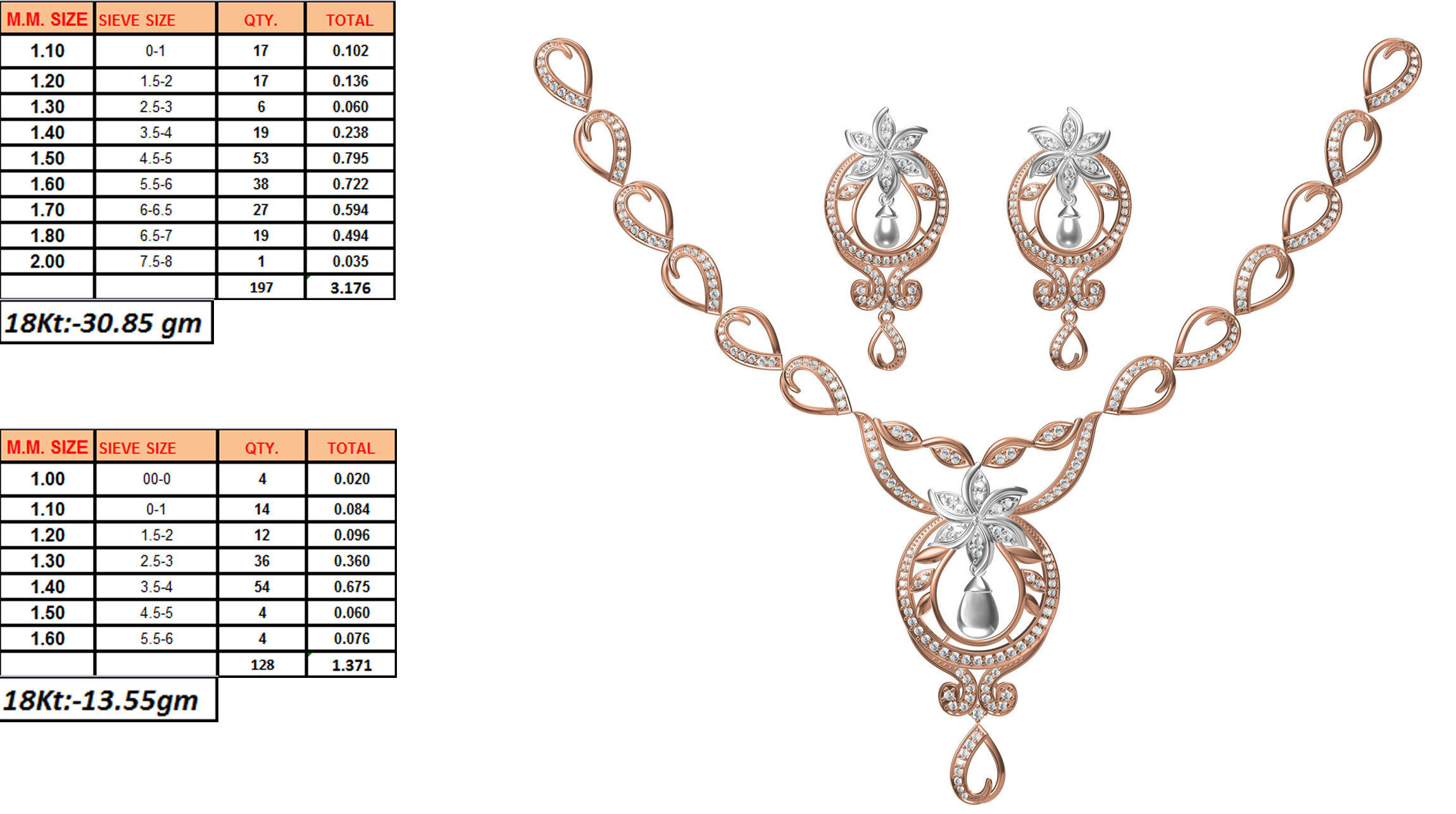 50 Women necklace-earrings set jcd render detail  3D print model_51