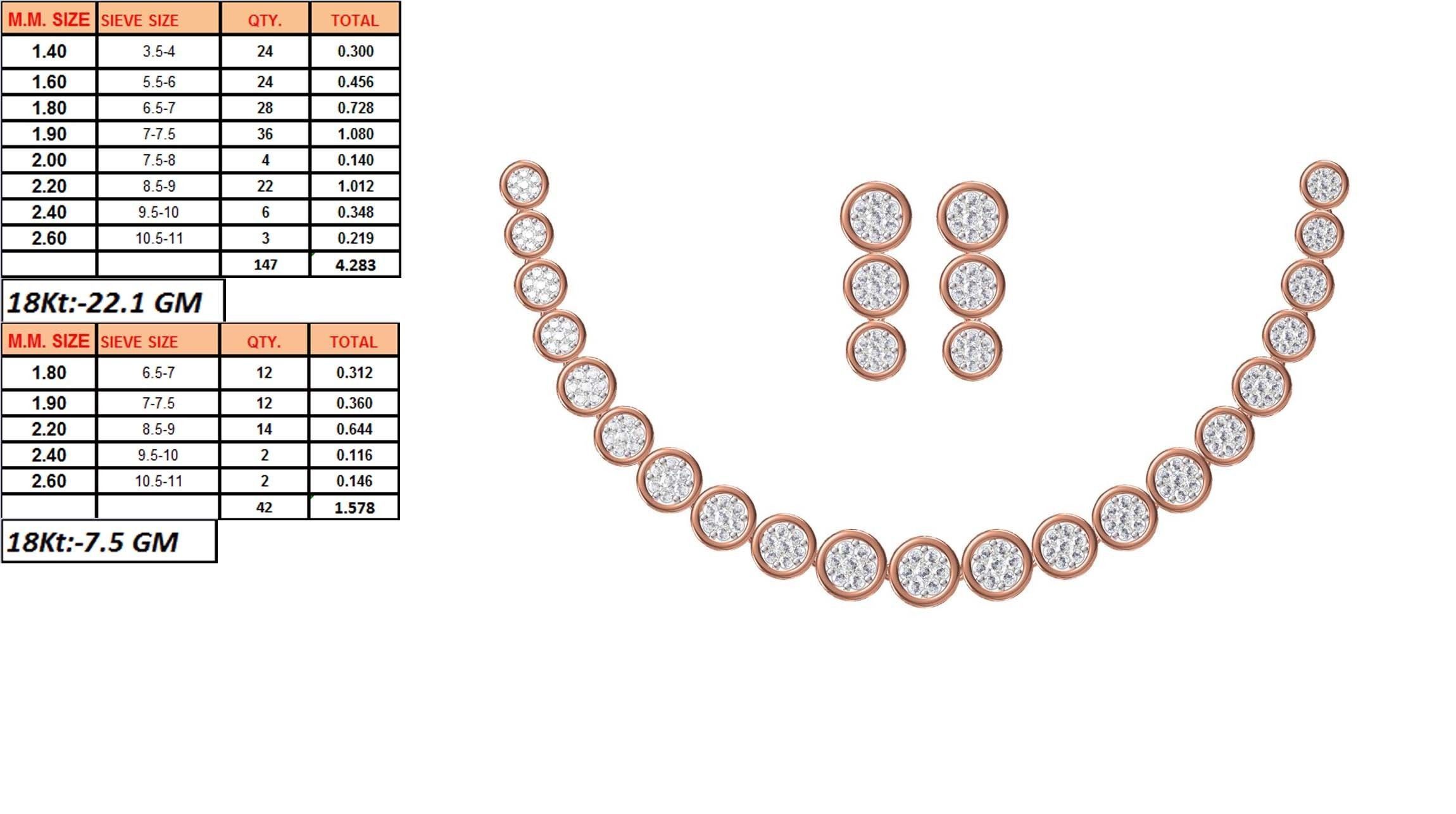 50 Women necklace-earrings set jcd render detail  3D print model_31