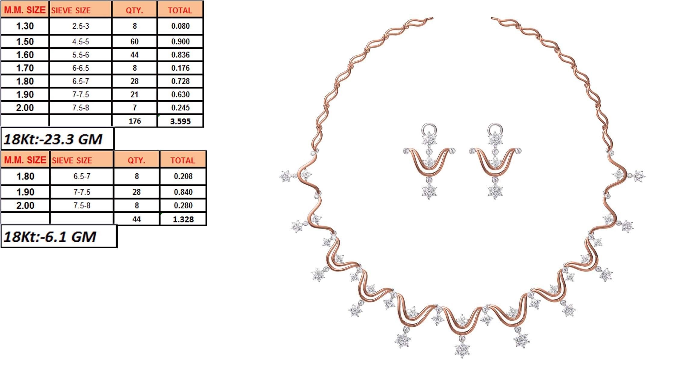 50 Women necklace-earrings set jcd render detail  3D print model_27