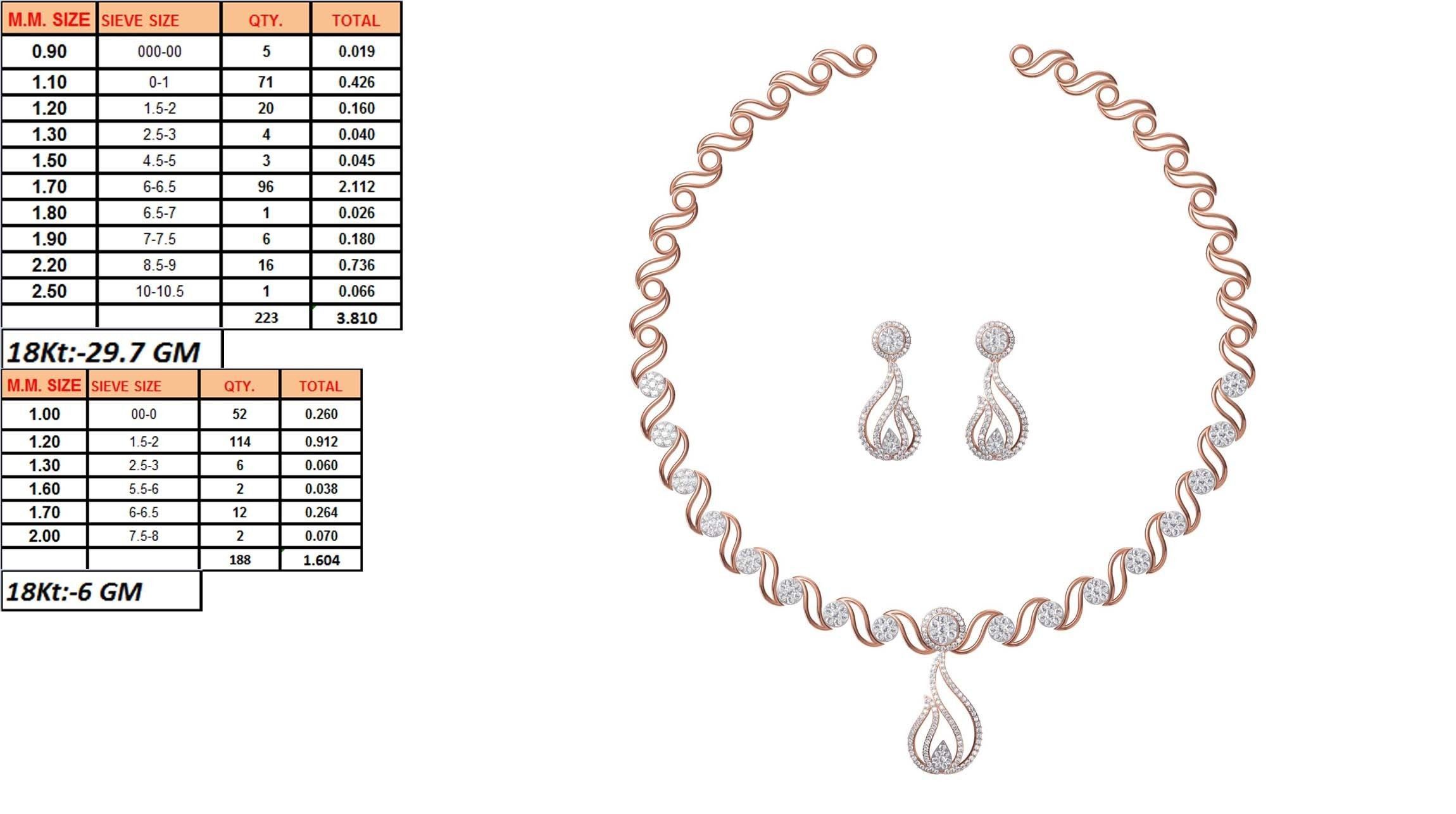 50 Women necklace-earrings set jcd render detail  3D print model_20