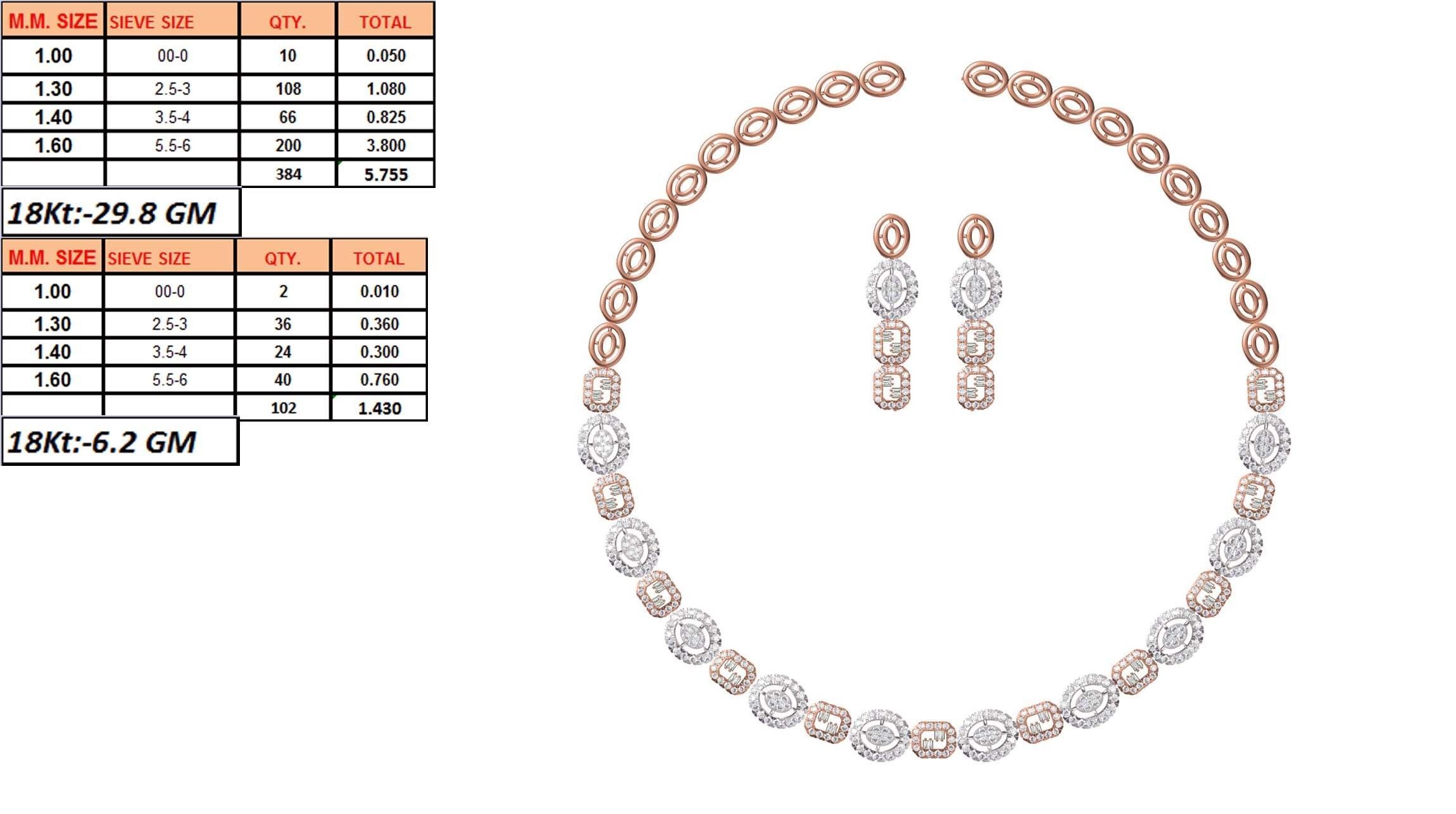50 Women necklace-earrings set jcd render detail  3D print model_23