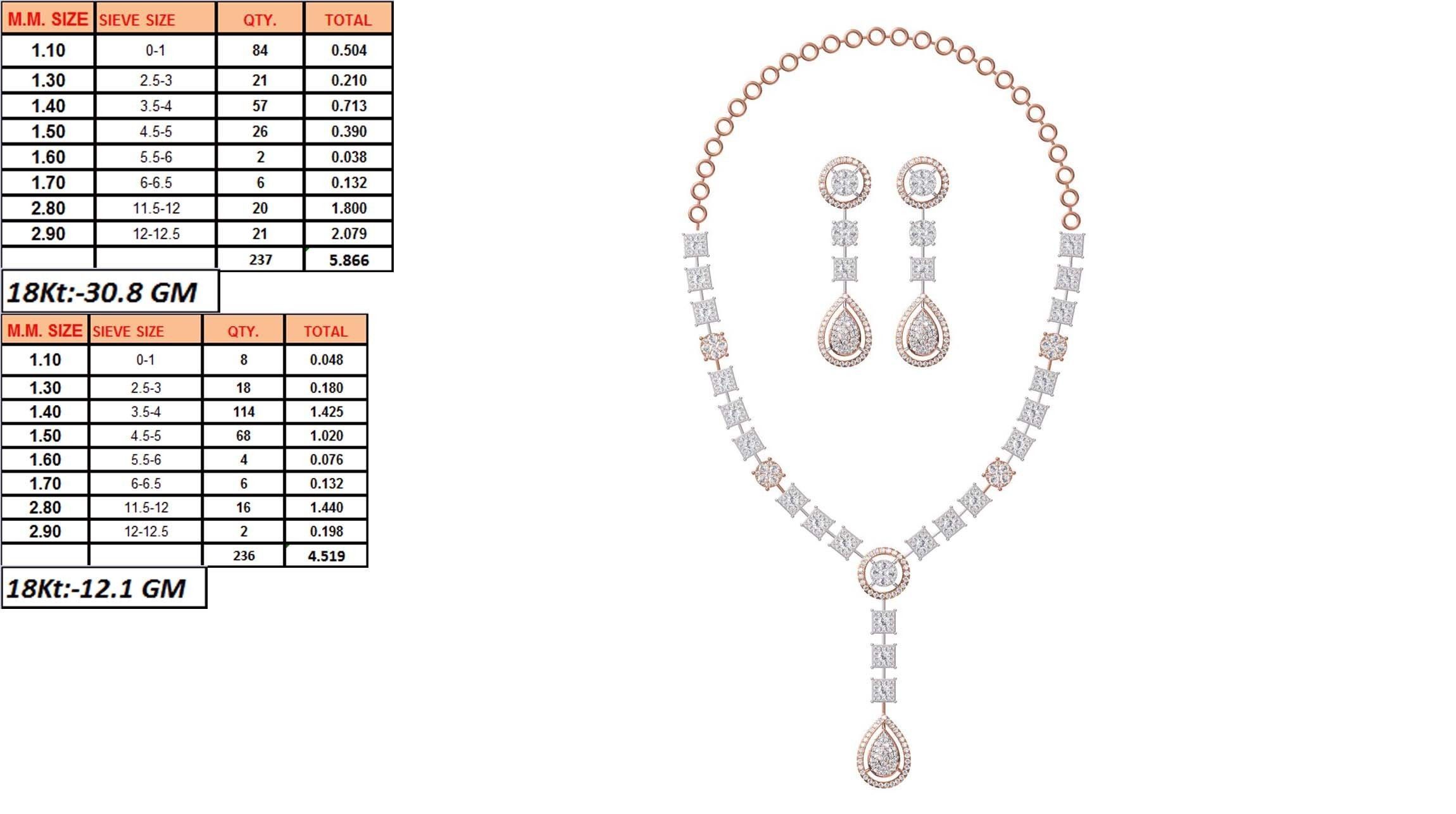 50 Women necklace-earrings set jcd render detail  3D print model_14