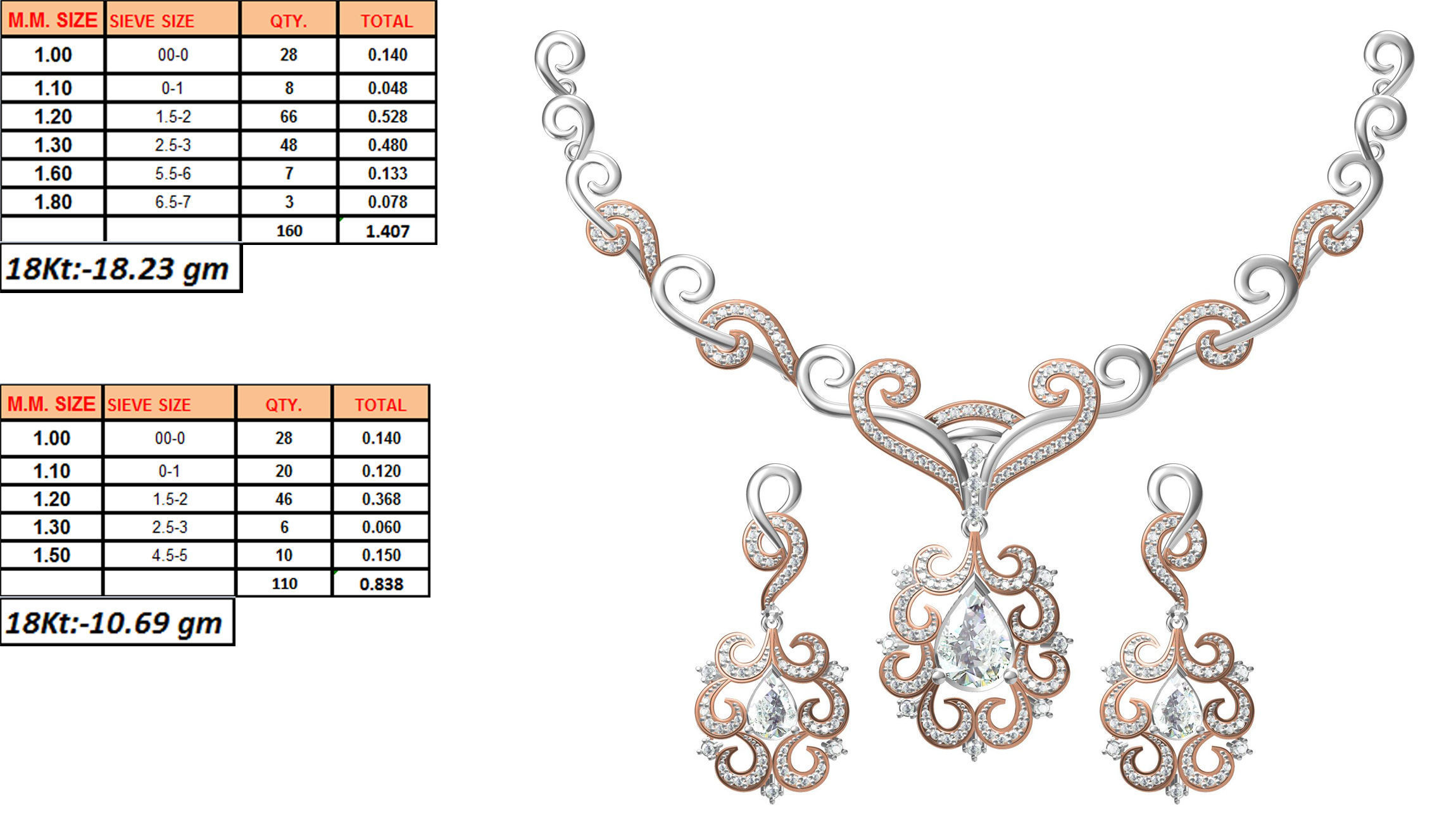 50 Women necklace-earrings set jcd render detail  3D print model_45