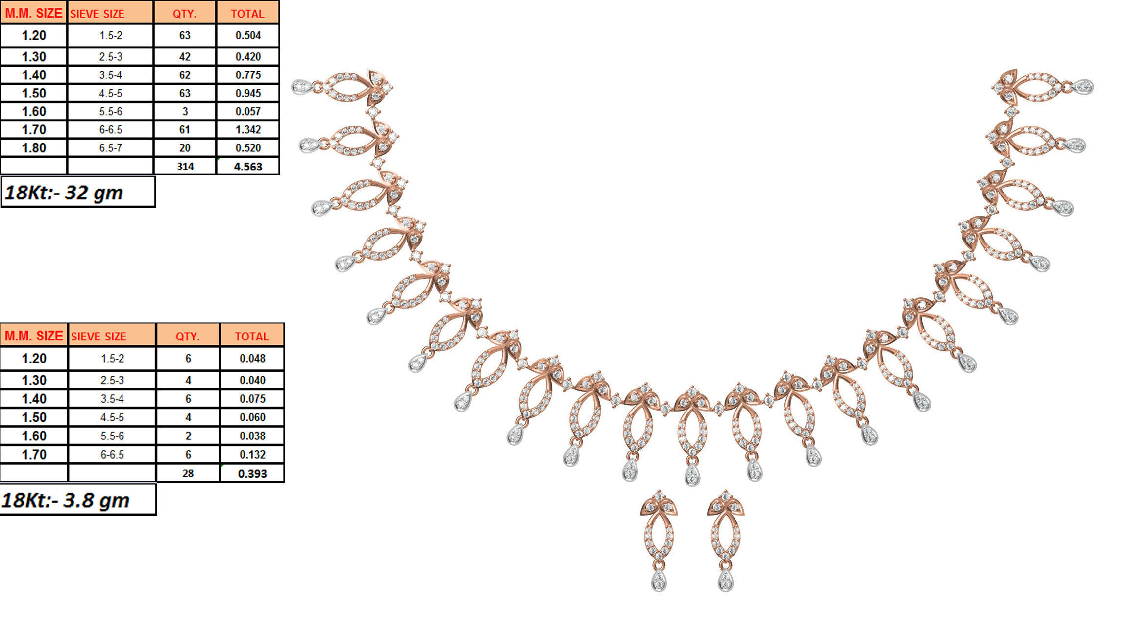 50 Women necklace-earrings set jcd render detail  3D print model_41