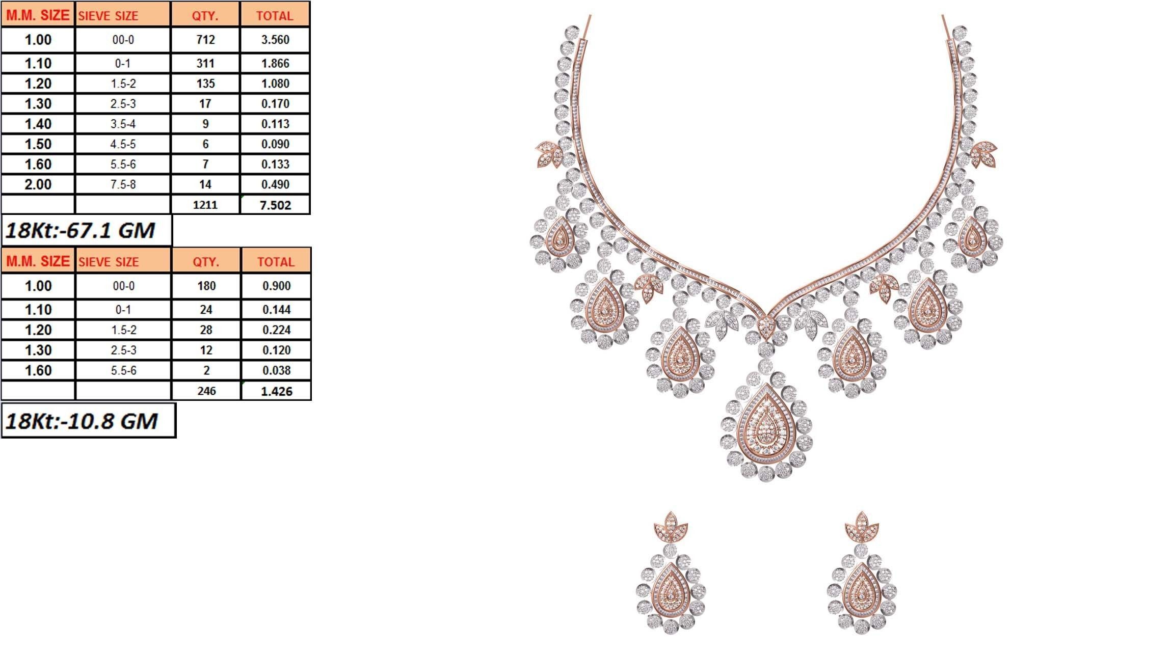 50 Women necklace-earrings set jcd render detail  3D print model_3