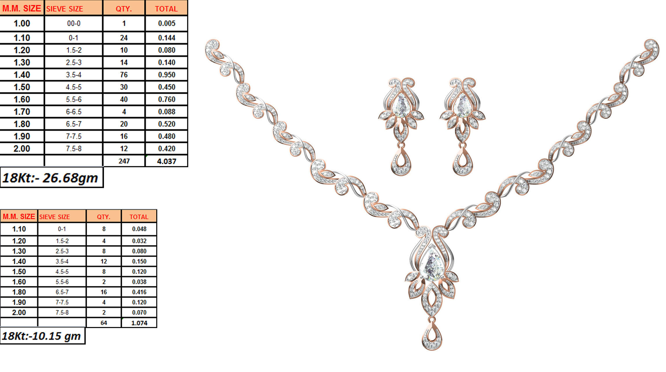 50 Women necklace-earrings set jcd render detail  3D print model_48