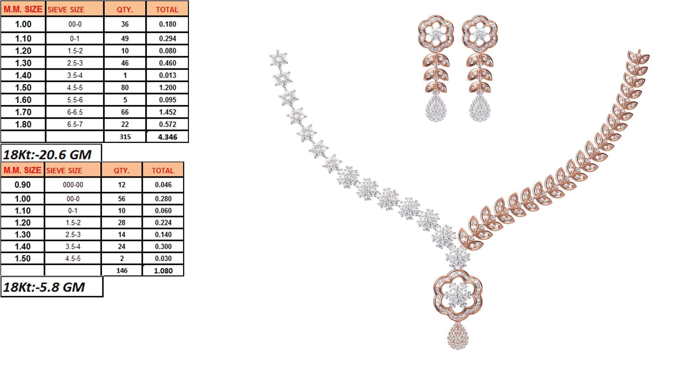 50 Women necklace-earrings set jcd render detail  3D print model_26