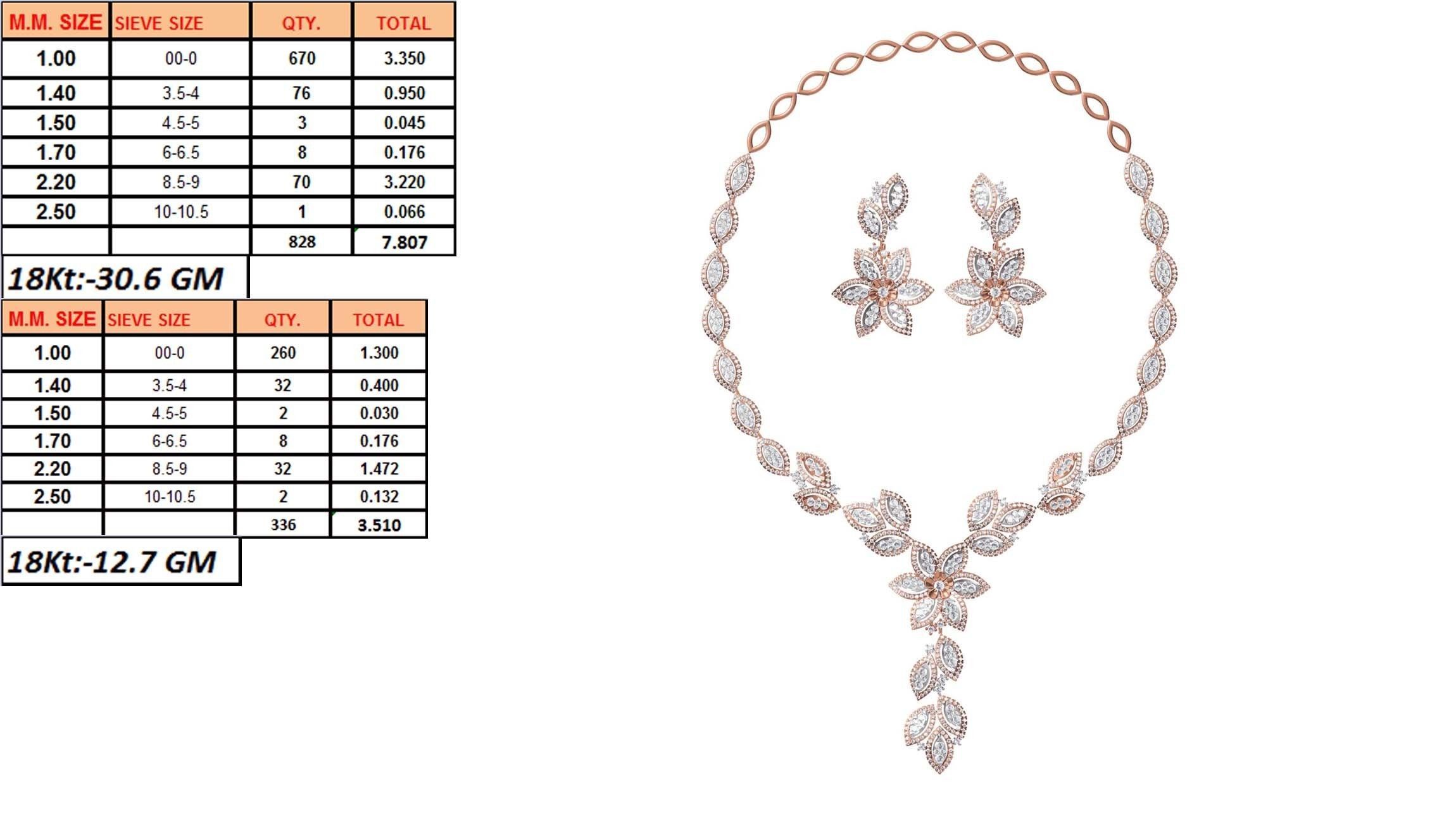 50 Women necklace-earrings set jcd render detail  3D print model_24