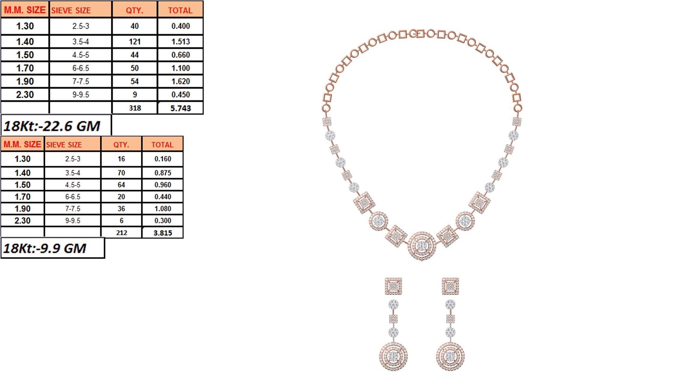 50 Women necklace-earrings set jcd render detail  3D print model_12