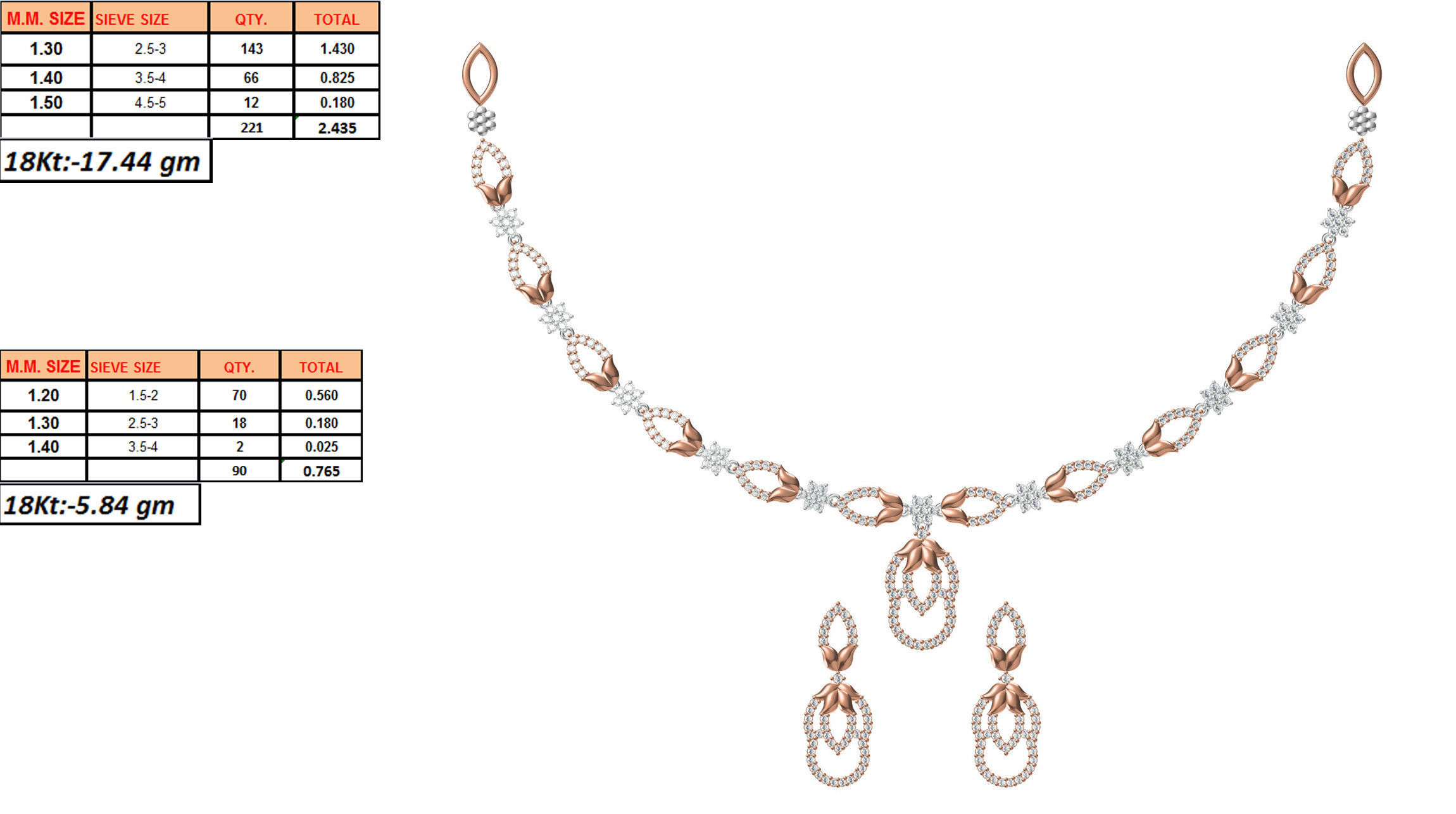 50 Women necklace-earrings set jcd render detail  3D print model_38
