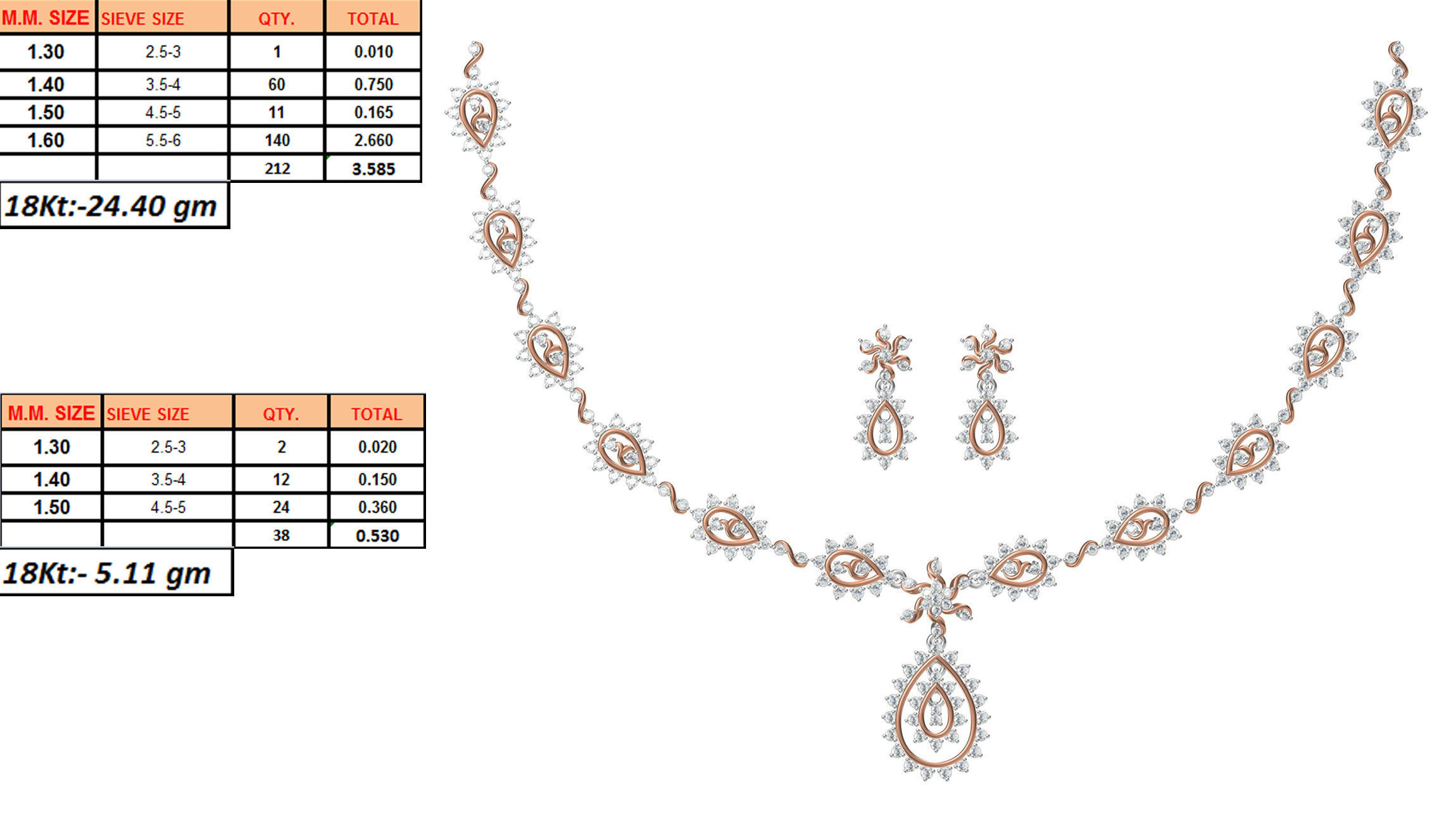 50 Women necklace-earrings set jcd render detail  3D print model_47