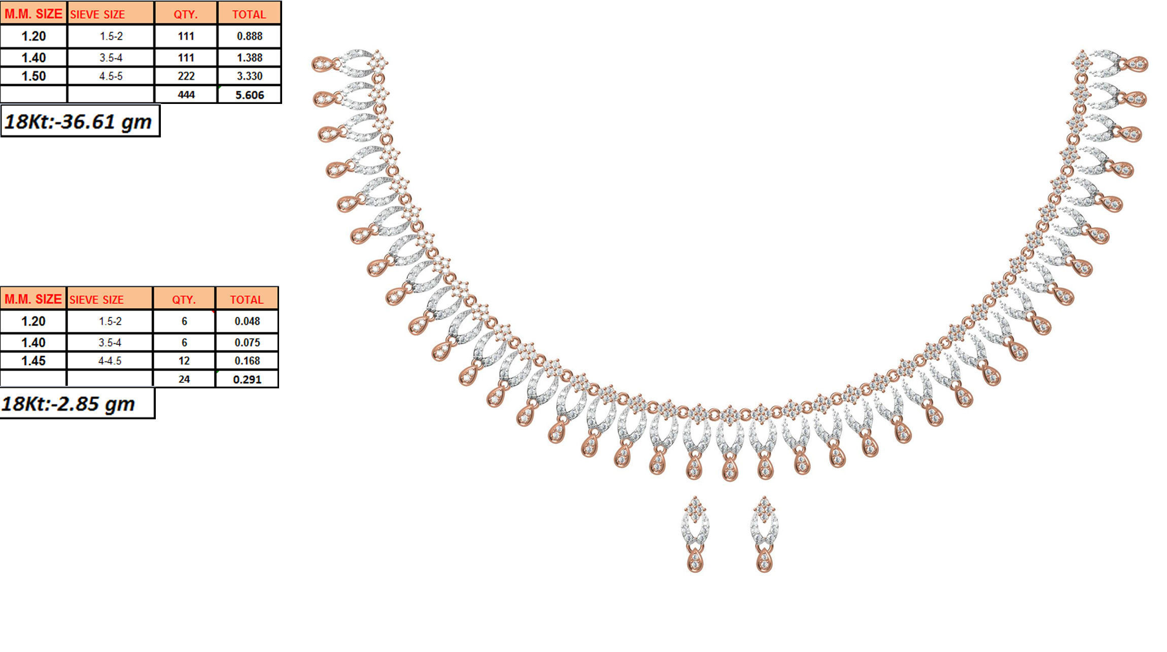 50 Women necklace-earrings set jcd render detail  3D print model_40