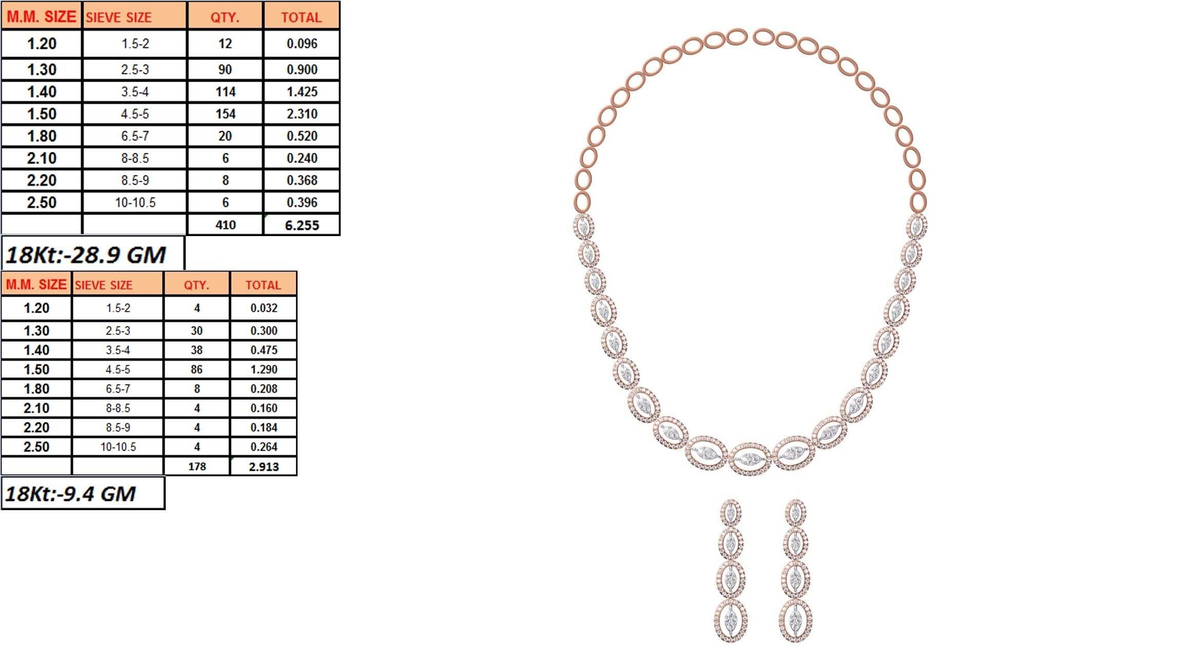 50 Women necklace-earrings set jcd render detail  3D print model_11