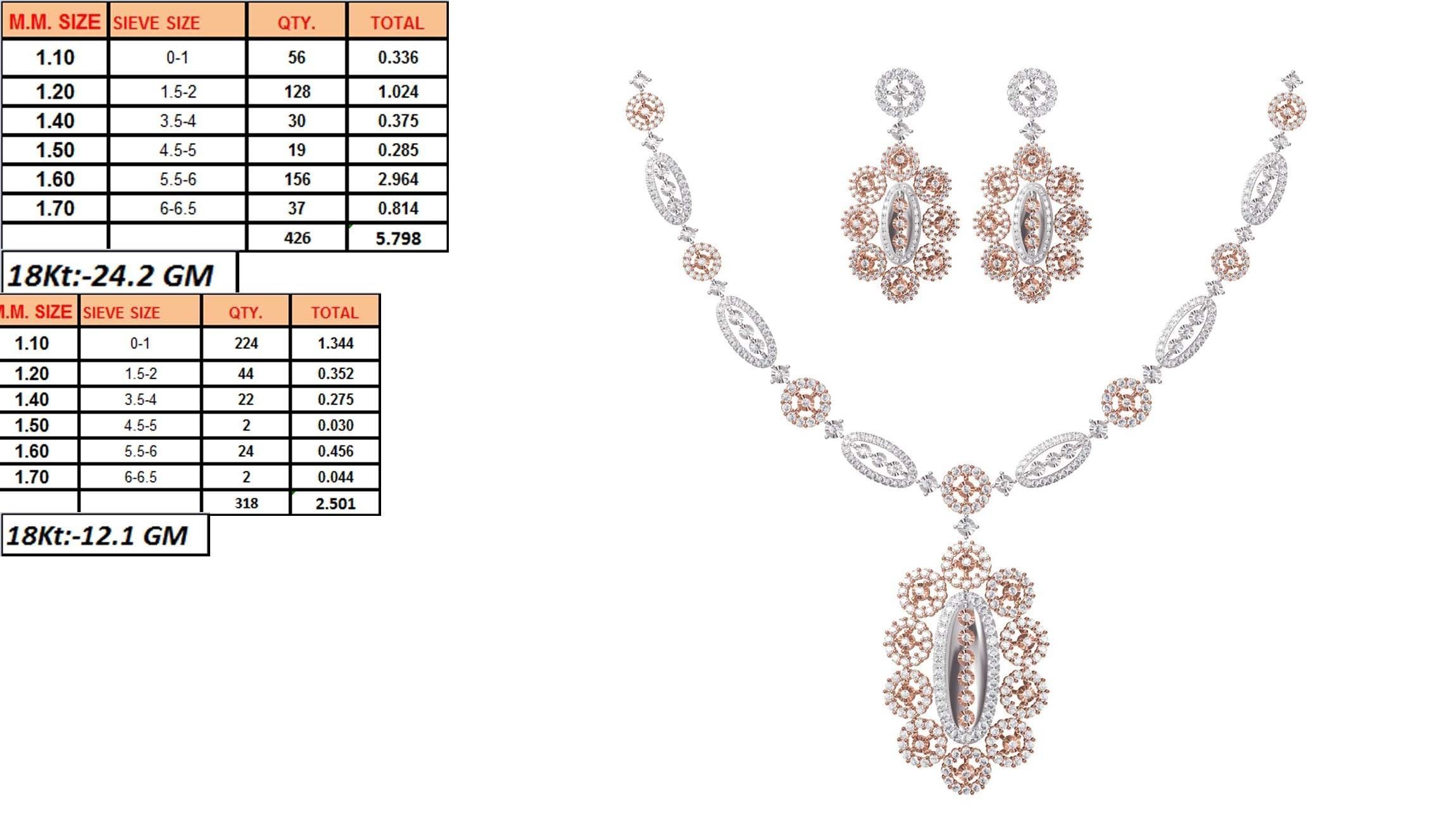50 Women necklace-earrings set jcd render detail  3D print model_18