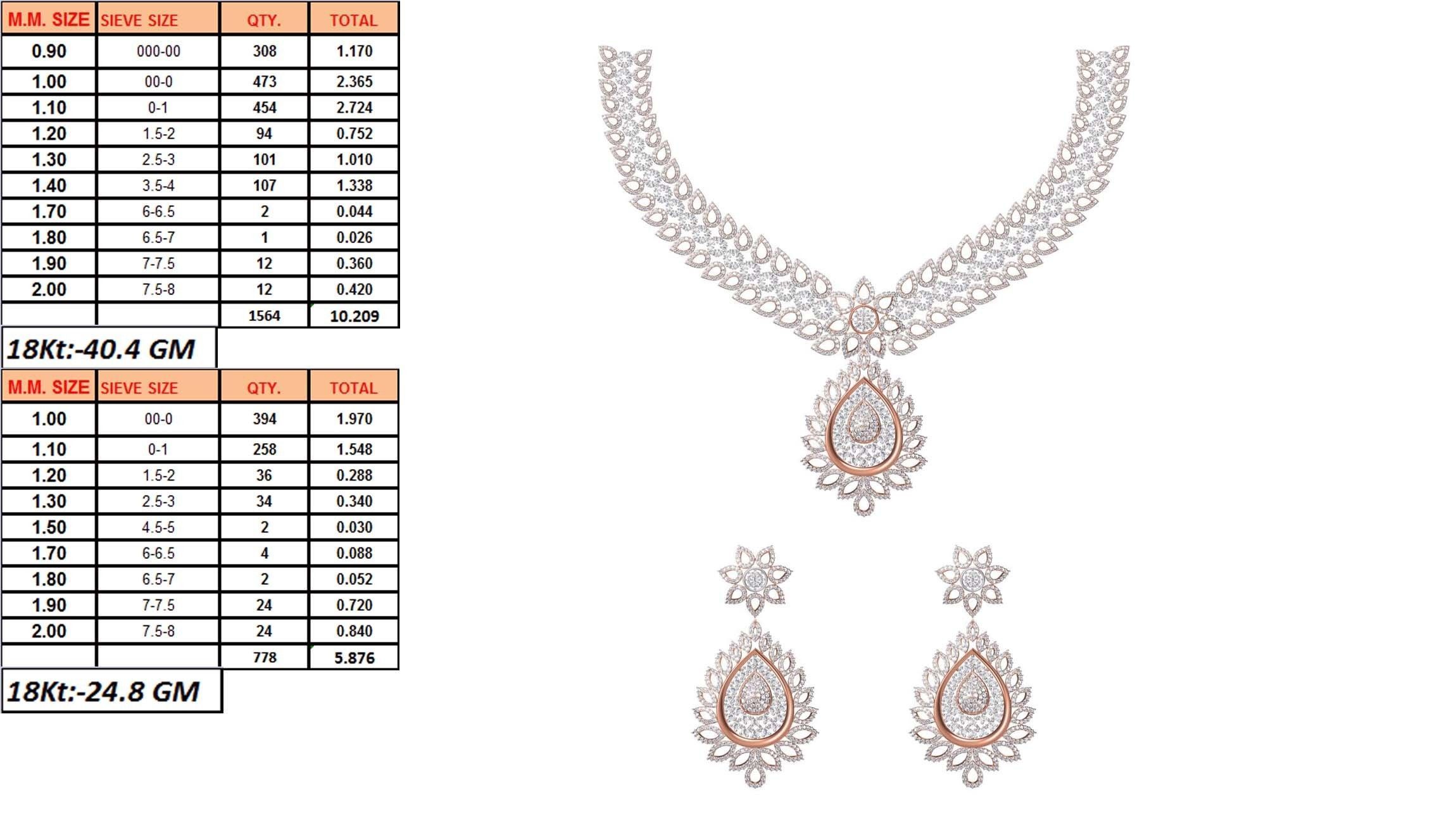 50 Women necklace-earrings set jcd render detail  3D print model_6