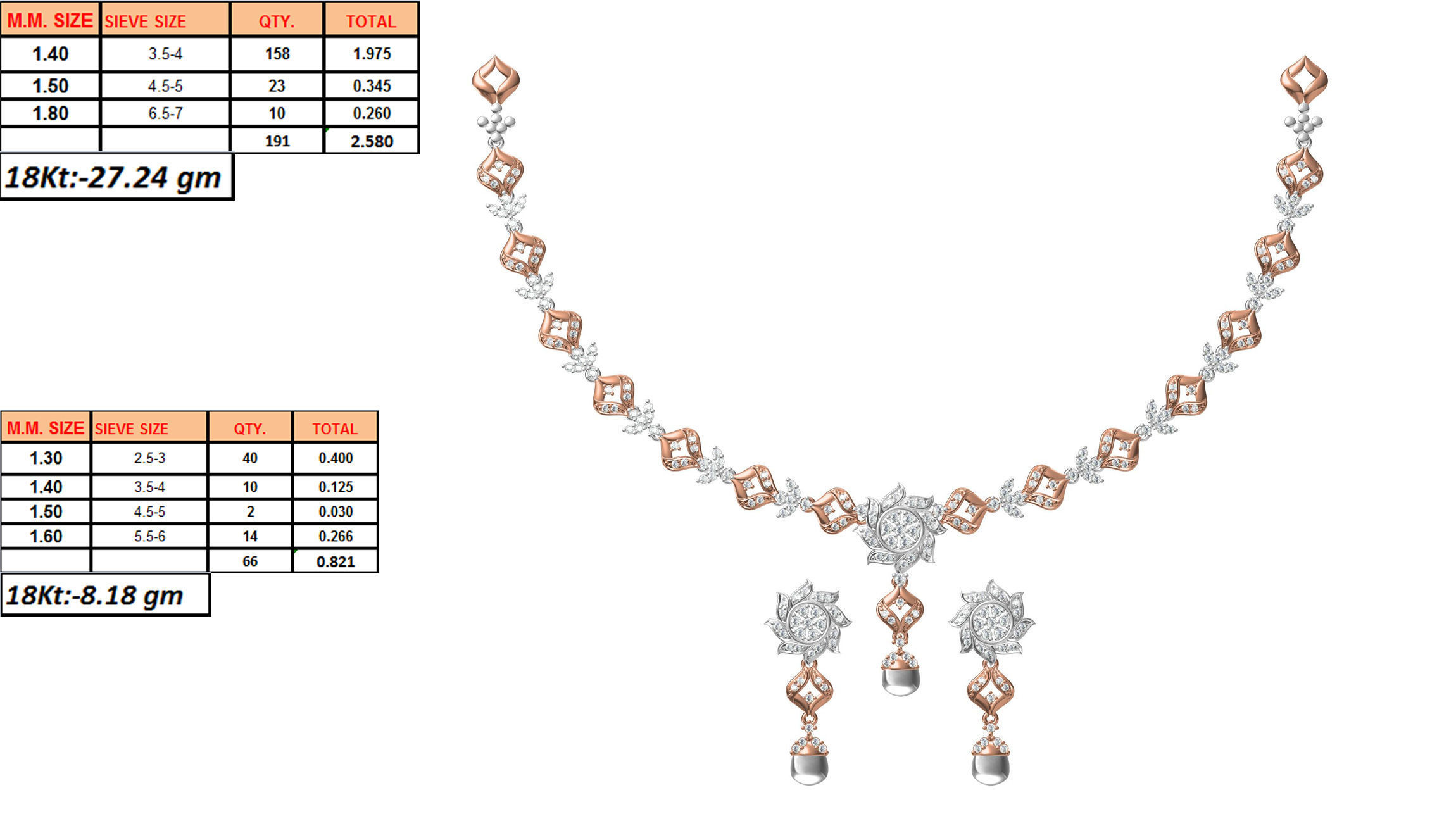 50 Women necklace-earrings set jcd render detail  3D print model_39