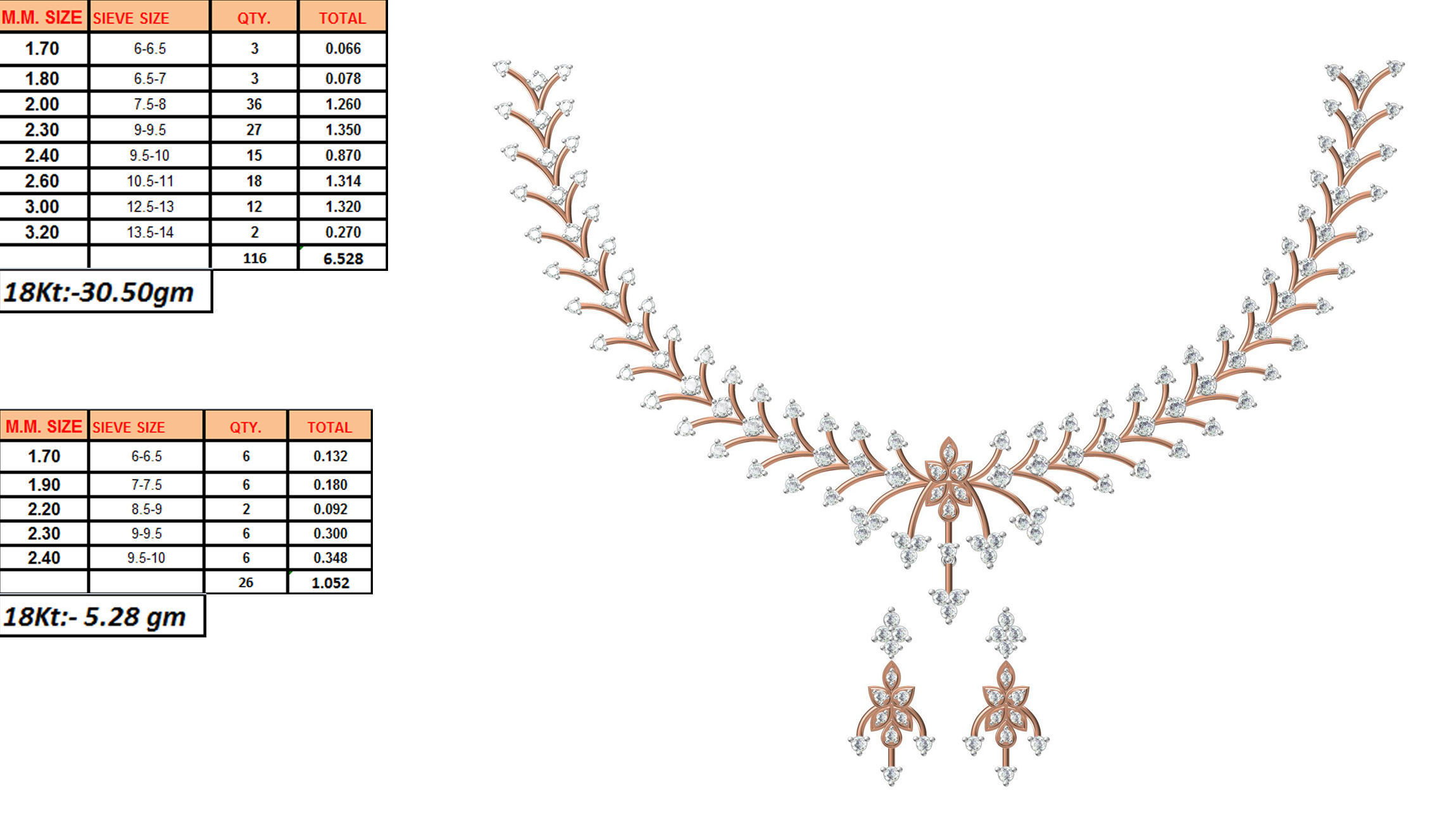 50 Women necklace-earrings set jcd render detail  3D print model_37