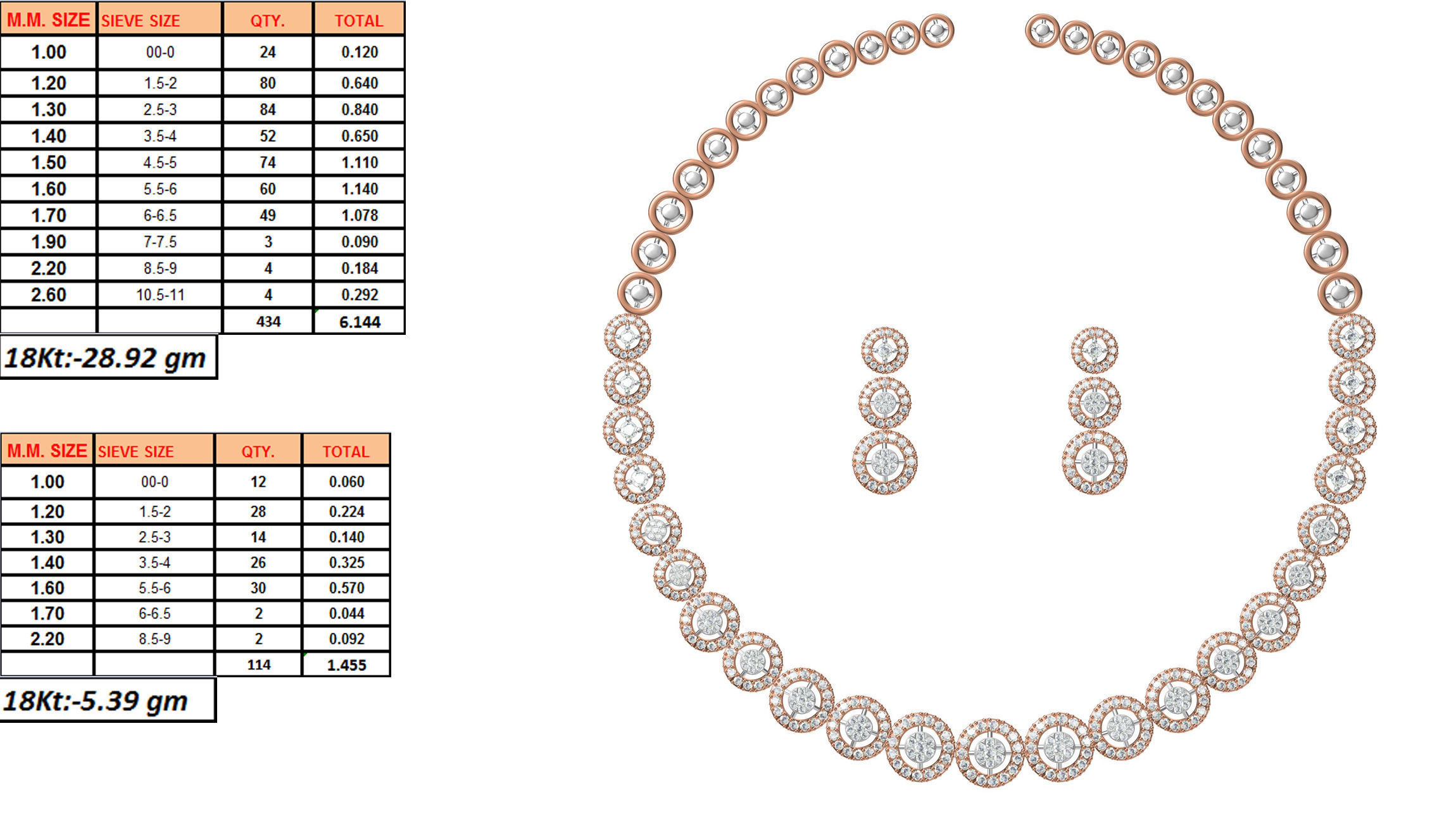50 Women necklace-earrings set jcd render detail  3D print model_52