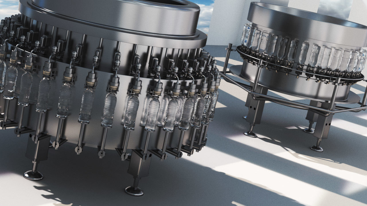 3D Pet Bottle Water Filling Machine 3D model_2