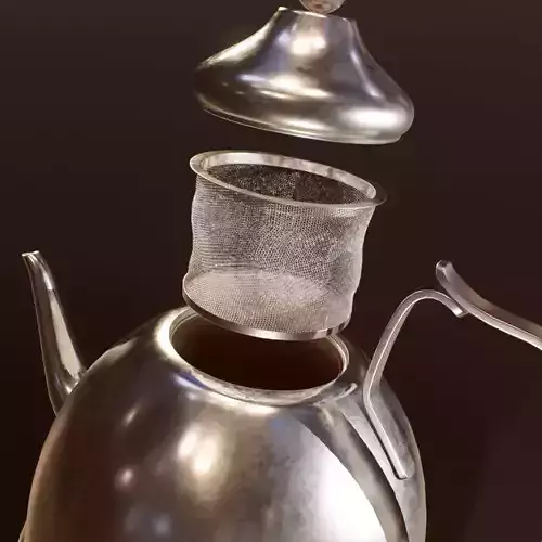 High Poly Teapot  Game Asset