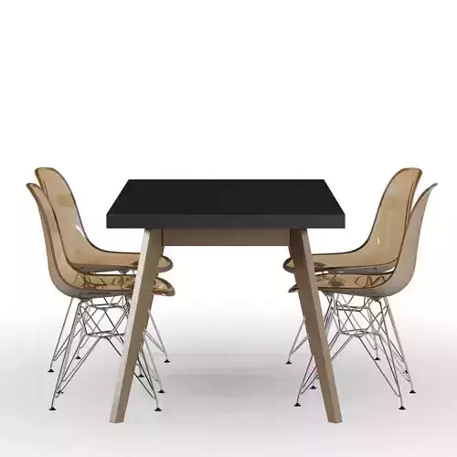 Table and Eames Chair