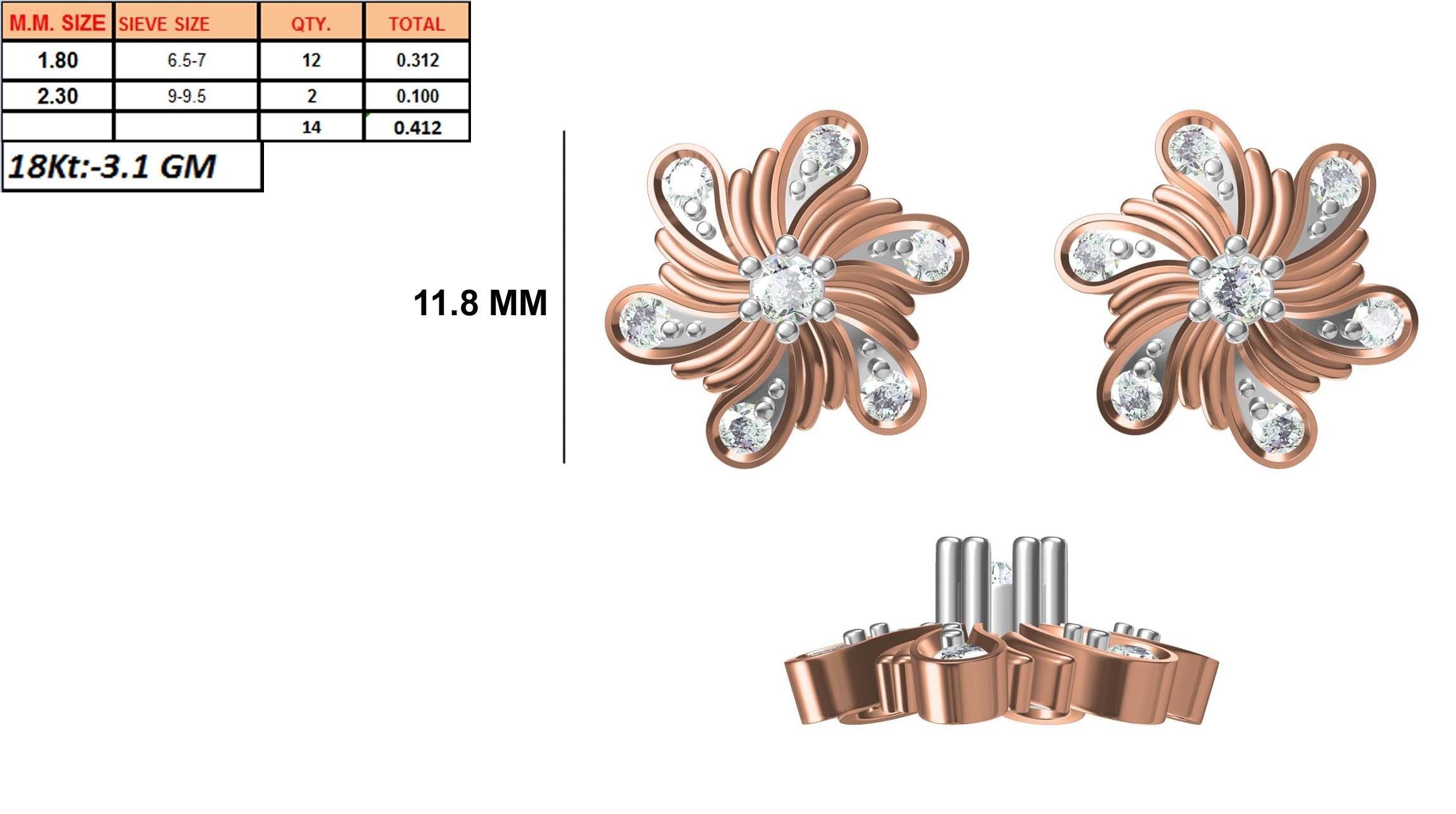236 Women earrings jcd-Jewelcad detail bulk collection 3D print model_113