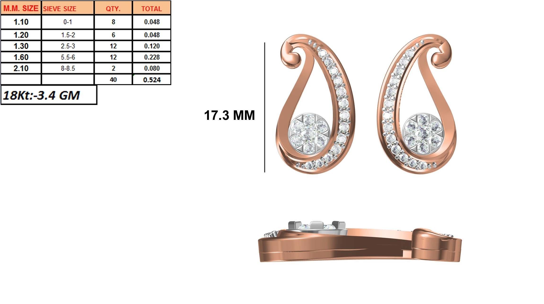 236 Women earrings jcd-Jewelcad detail bulk collection 3D print model_114
