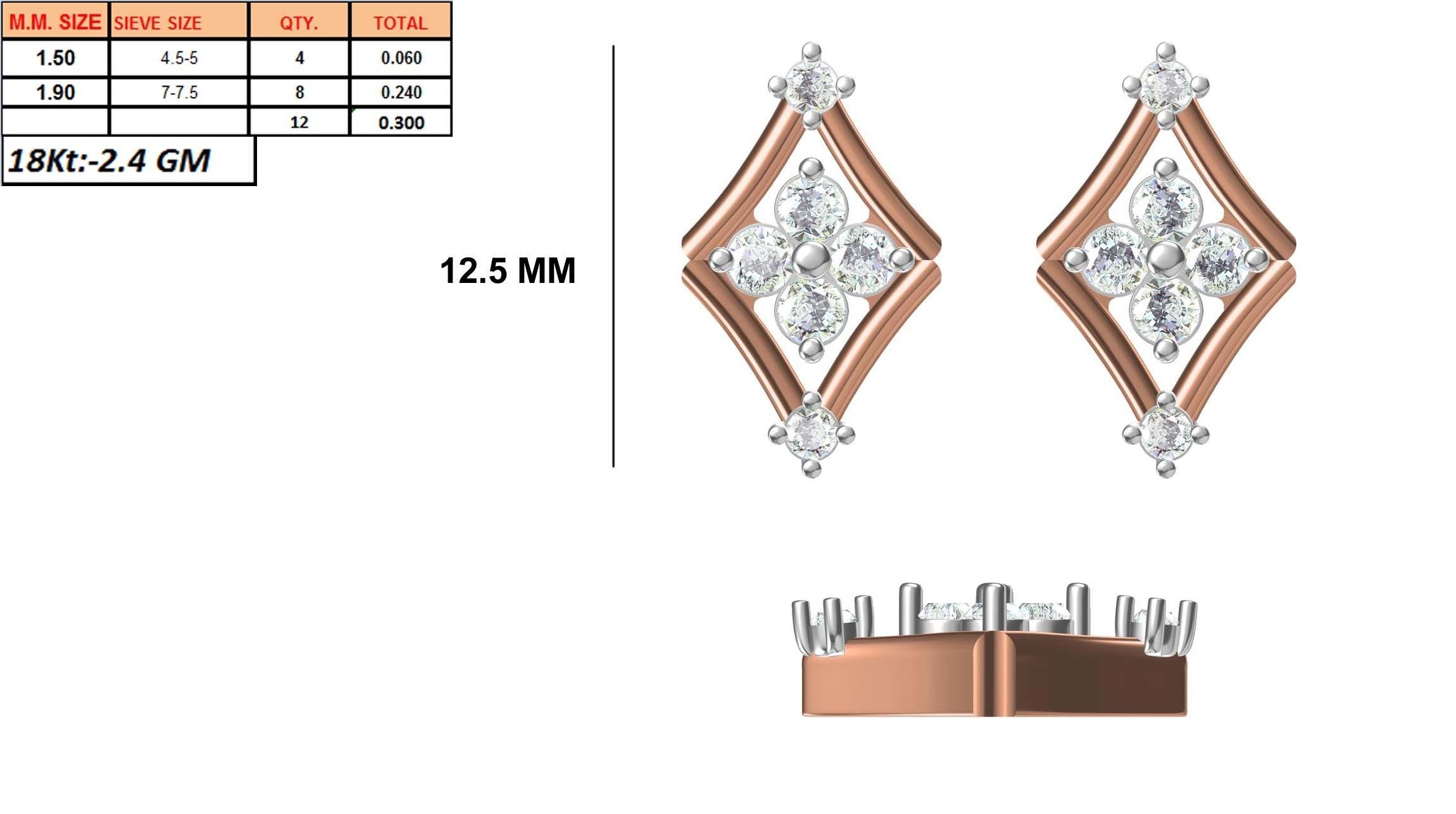 236 Women earrings jcd-Jewelcad detail bulk collection 3D print model_116