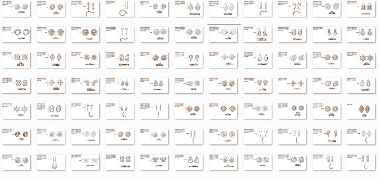 236 Women earrings jcd-Jewelcad detail bulk collection