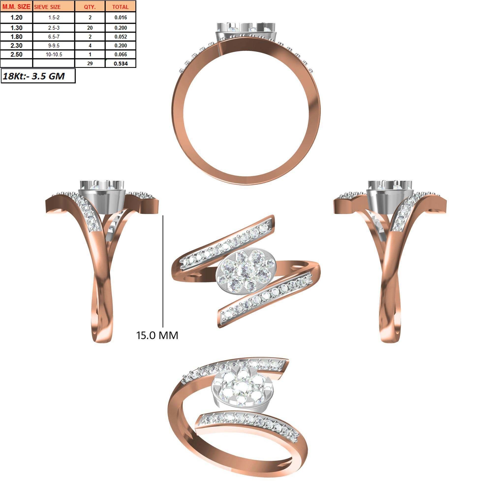 270 Women Ring jcd -jewelcad model bulk collection  3D print model_92