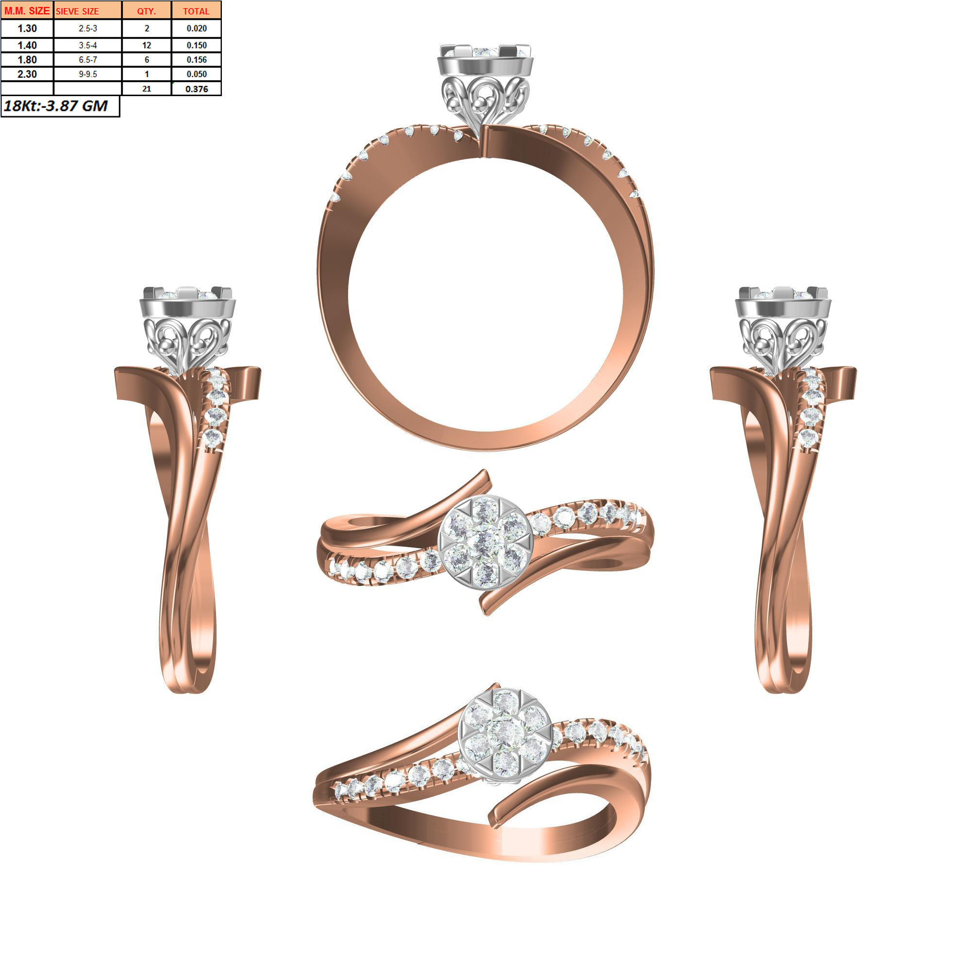 270 Women Ring jcd -jewelcad model bulk collection  3D print model_98