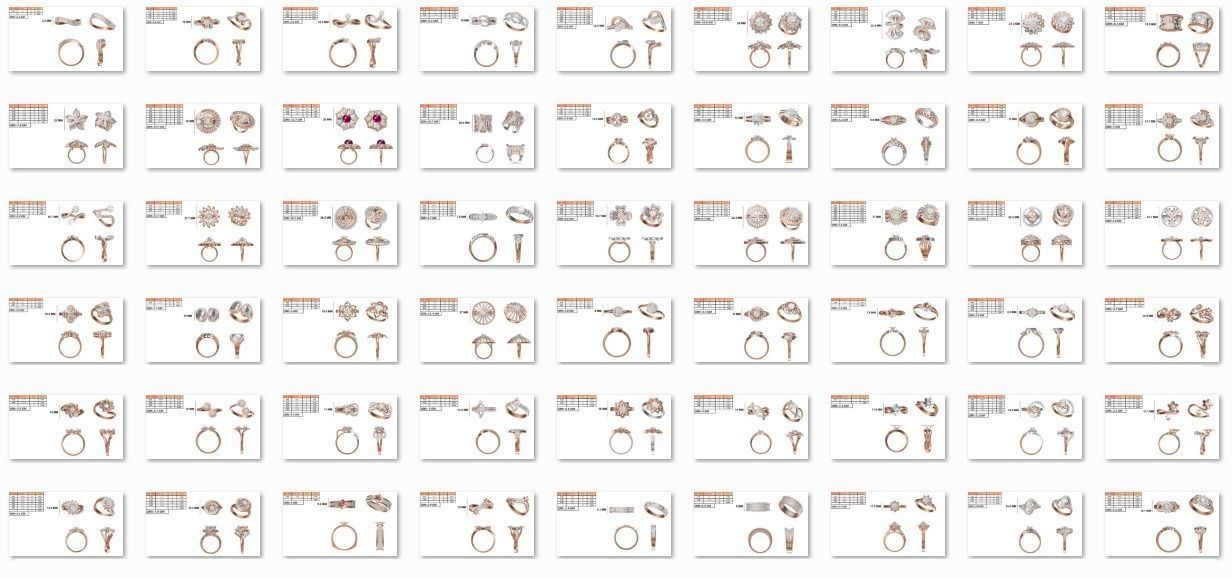 270 Women Ring jcd -jewelcad model bulk collection  3D print model_1