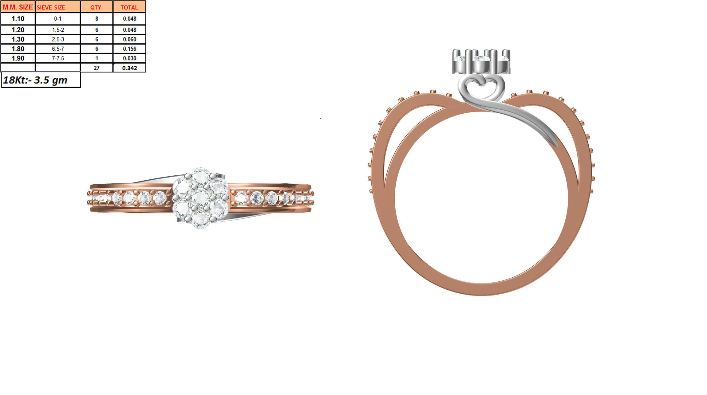 270 Women Ring jcd -jewelcad model bulk collection  3D print model_26