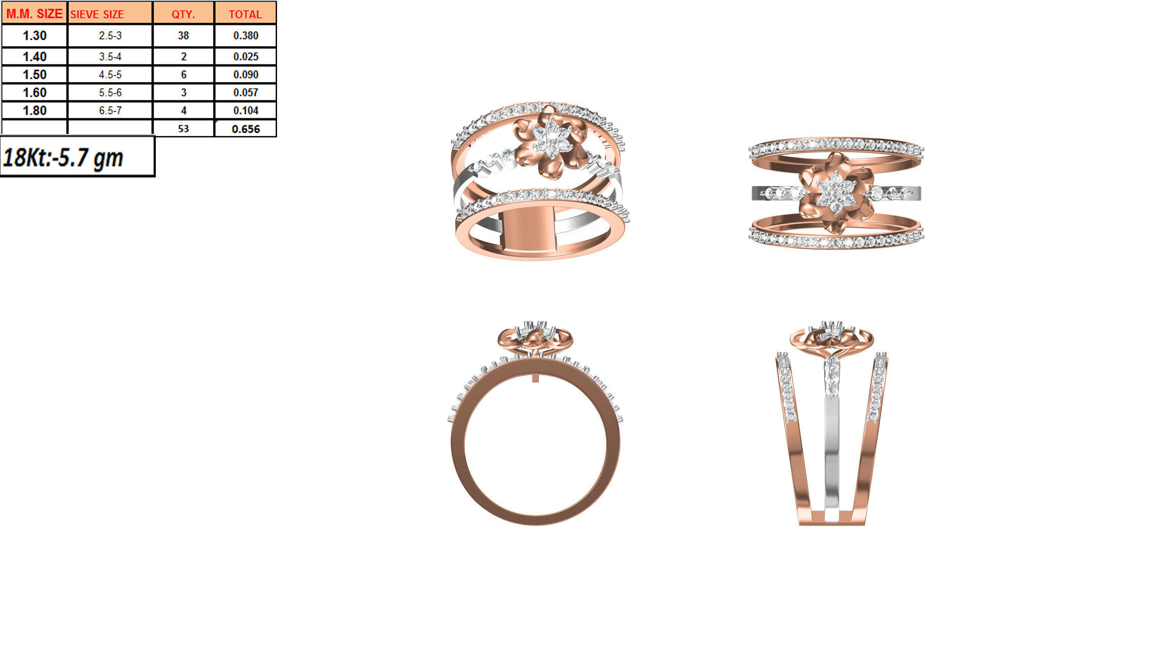 270 Women Ring jcd -jewelcad model bulk collection  3D print model_43