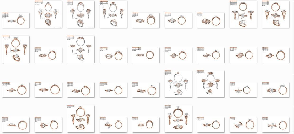 270 Women Ring jcd -jewelcad model bulk collection  3D print model_4