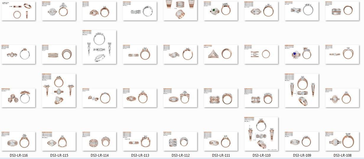 270 Women Ring jcd -jewelcad model bulk collection  3D print model_3