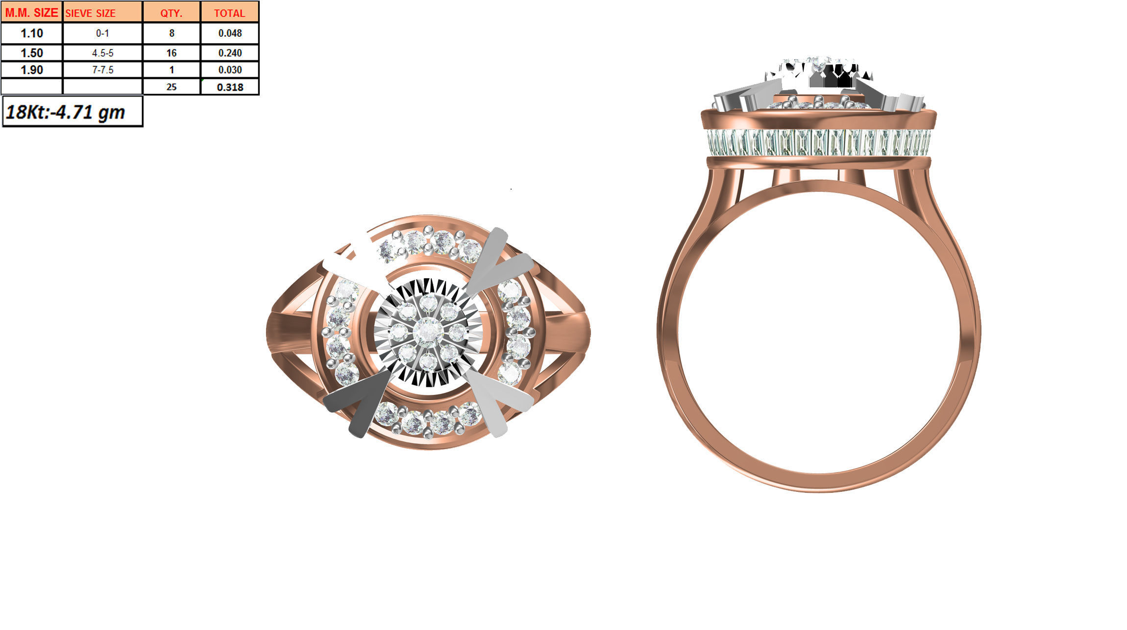 270 Women Ring jcd -jewelcad model bulk collection  3D print model_138