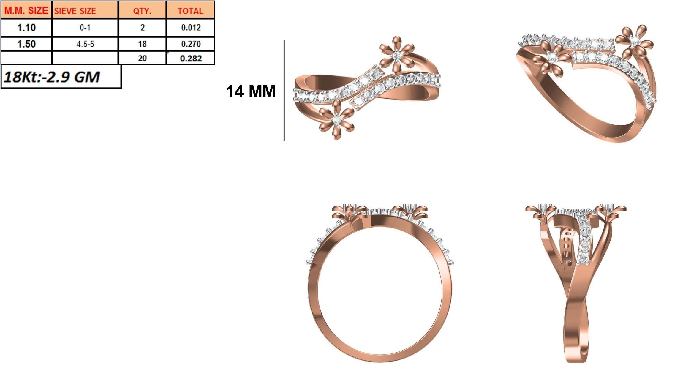270 Women Ring jcd -jewelcad model bulk collection  3D print model_67